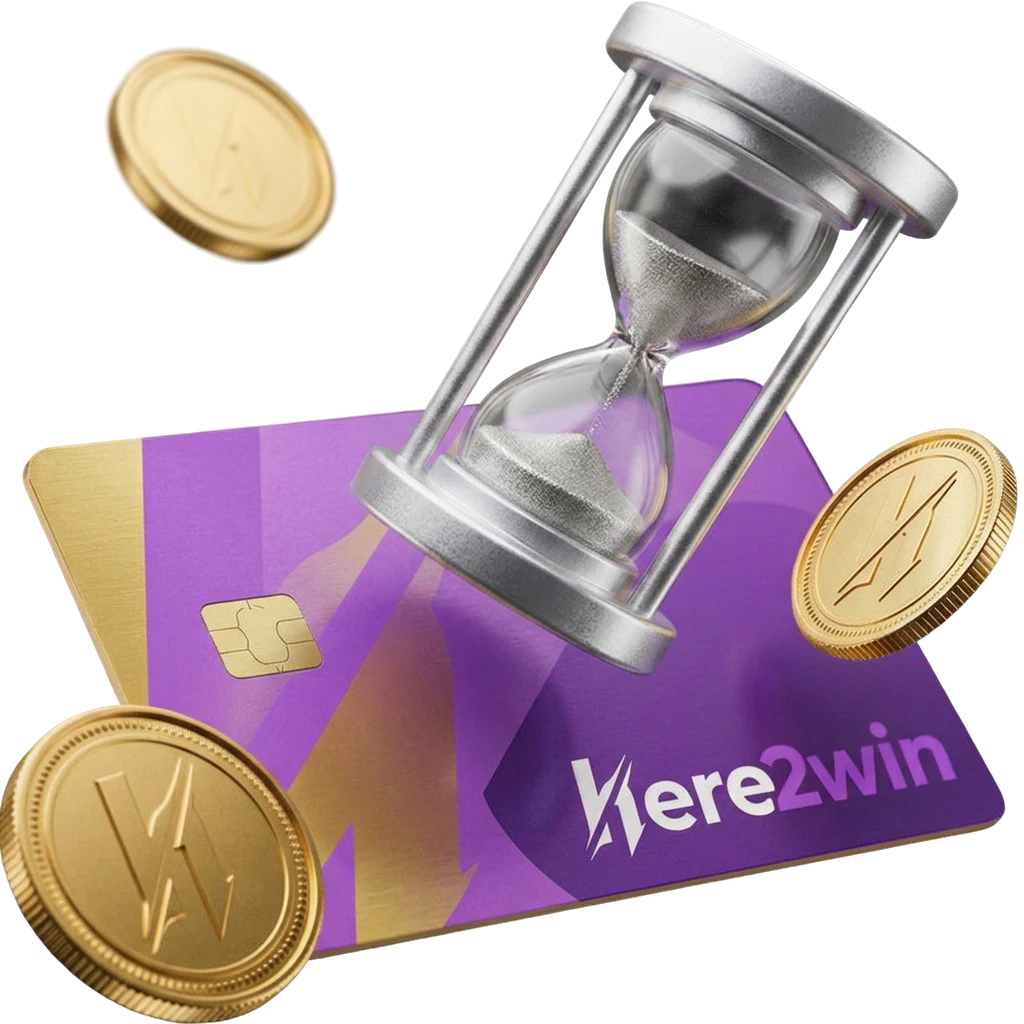 Hourglass resting on a bank card, marking the wait before identity checks apply at withdrawal