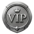 Silver VIP-style badge