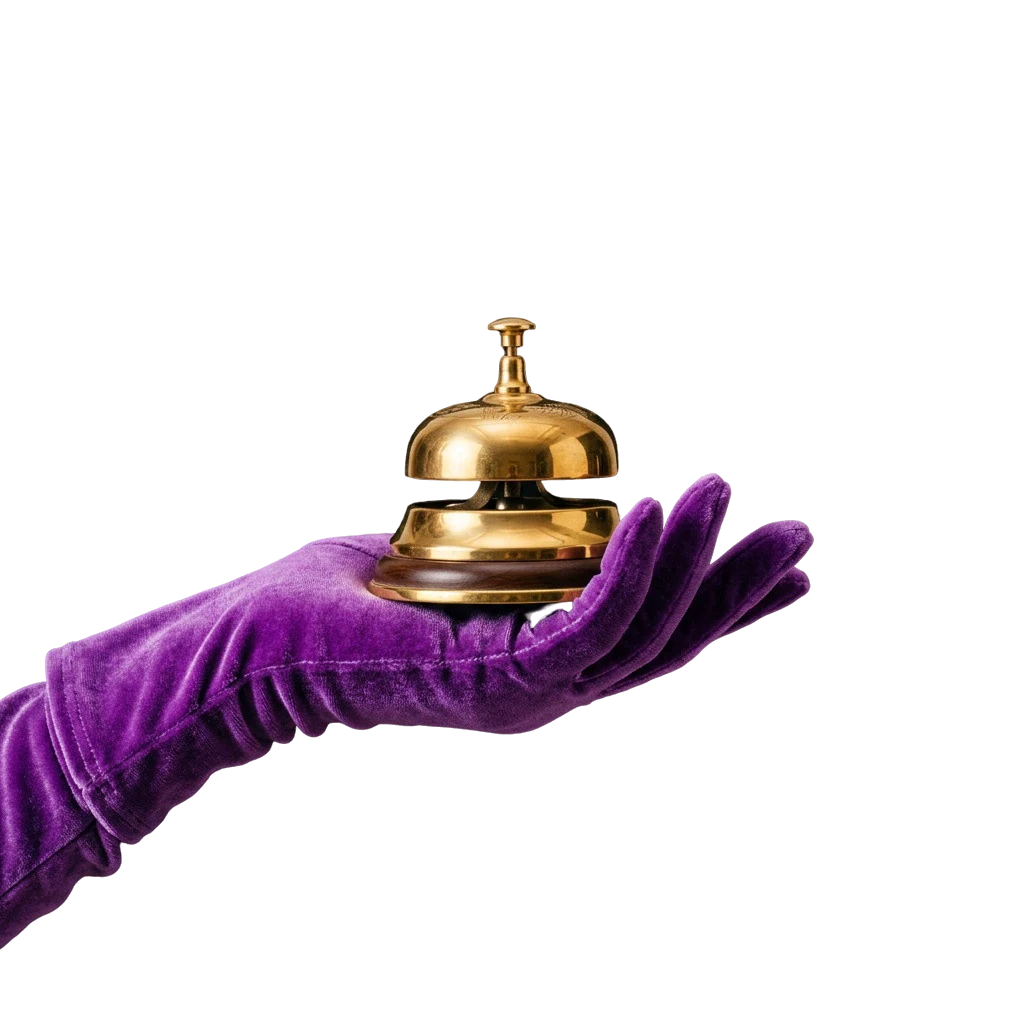 Golden service bell representing Here2Win Casino's support channels