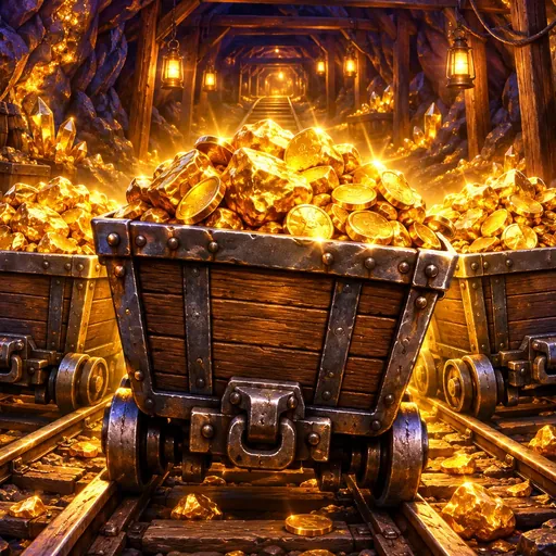 3 Carts of Gold: Hold and Win cover art with goldmine styling